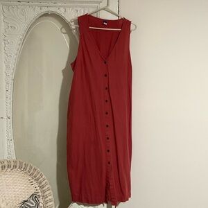 Midi V Neck dress with pockets
